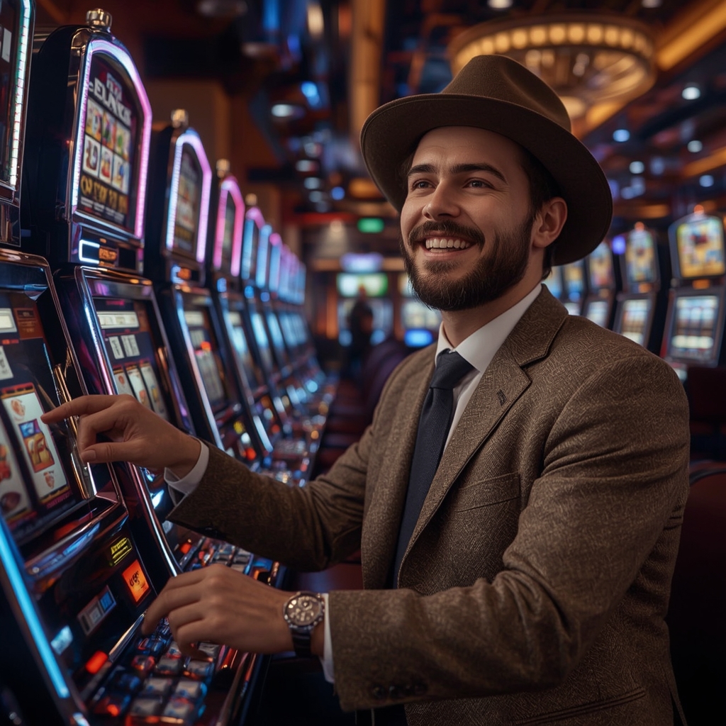 Un joueur remportant un gain sur les machines à sous du casino LUCKY8 CASINO
