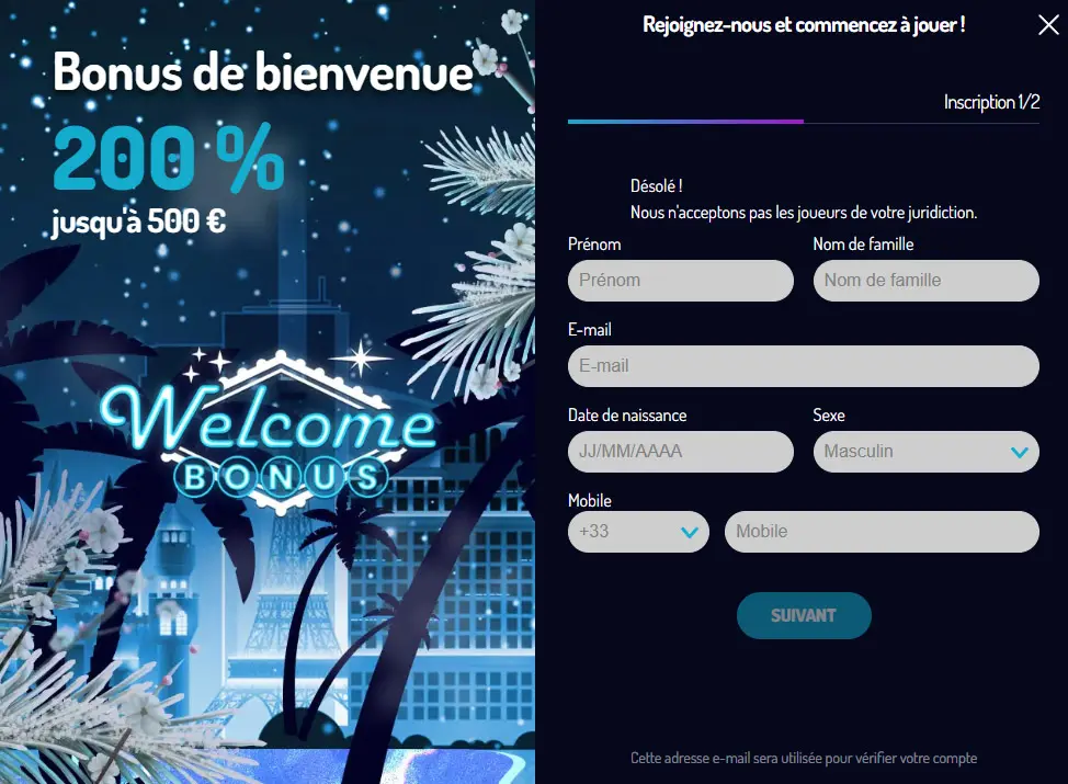 Étapes du processus d'inscription sur LUCKY8 CASINO