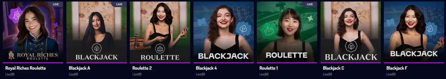 Jeux de casino en direct chez LUCKY8 CASINO