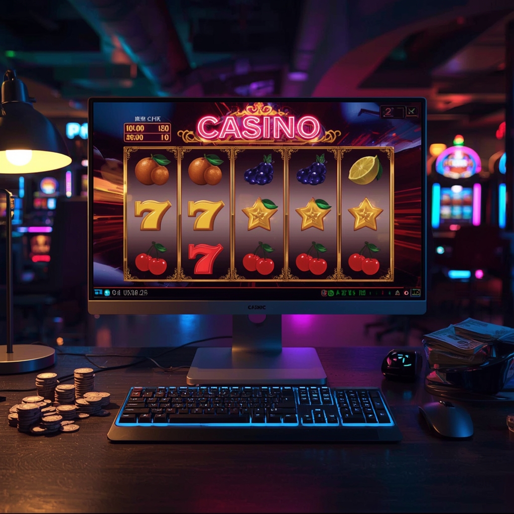 machines à sous de casino sur l'écran du moniteur LUCKY8 CASINO